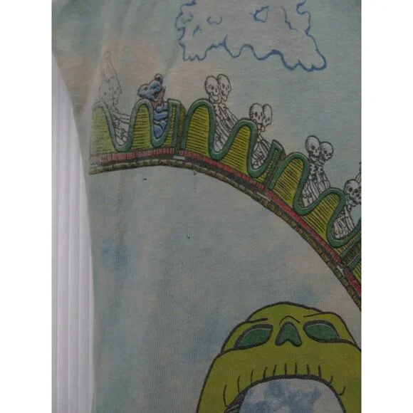 VINTAGE Grateful Dead Shirt Medium Liquid Brockum 1993 Roller Coaster*